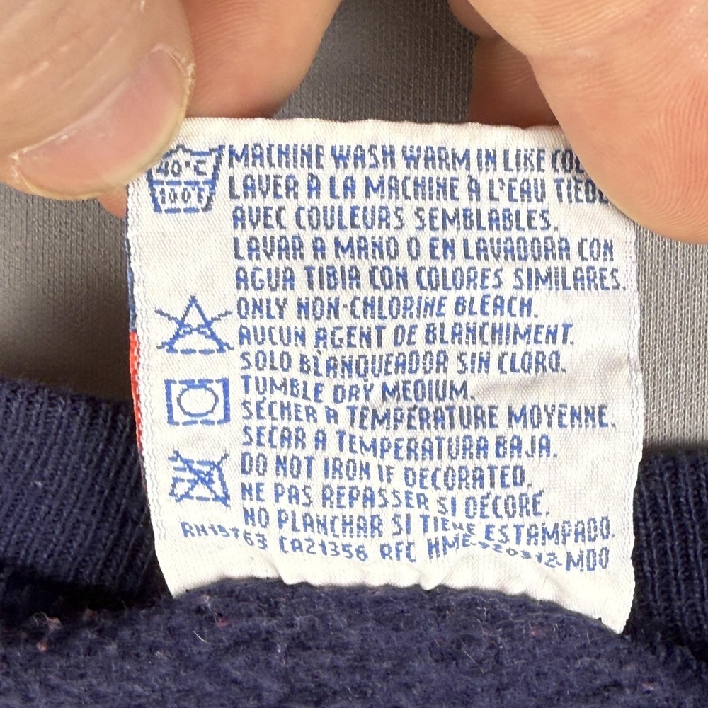 Vintage Hanes Sweatshirt Mens XL Blue Heavyweight Crewneck Blank Made USA 90s - Picture 10 of 14